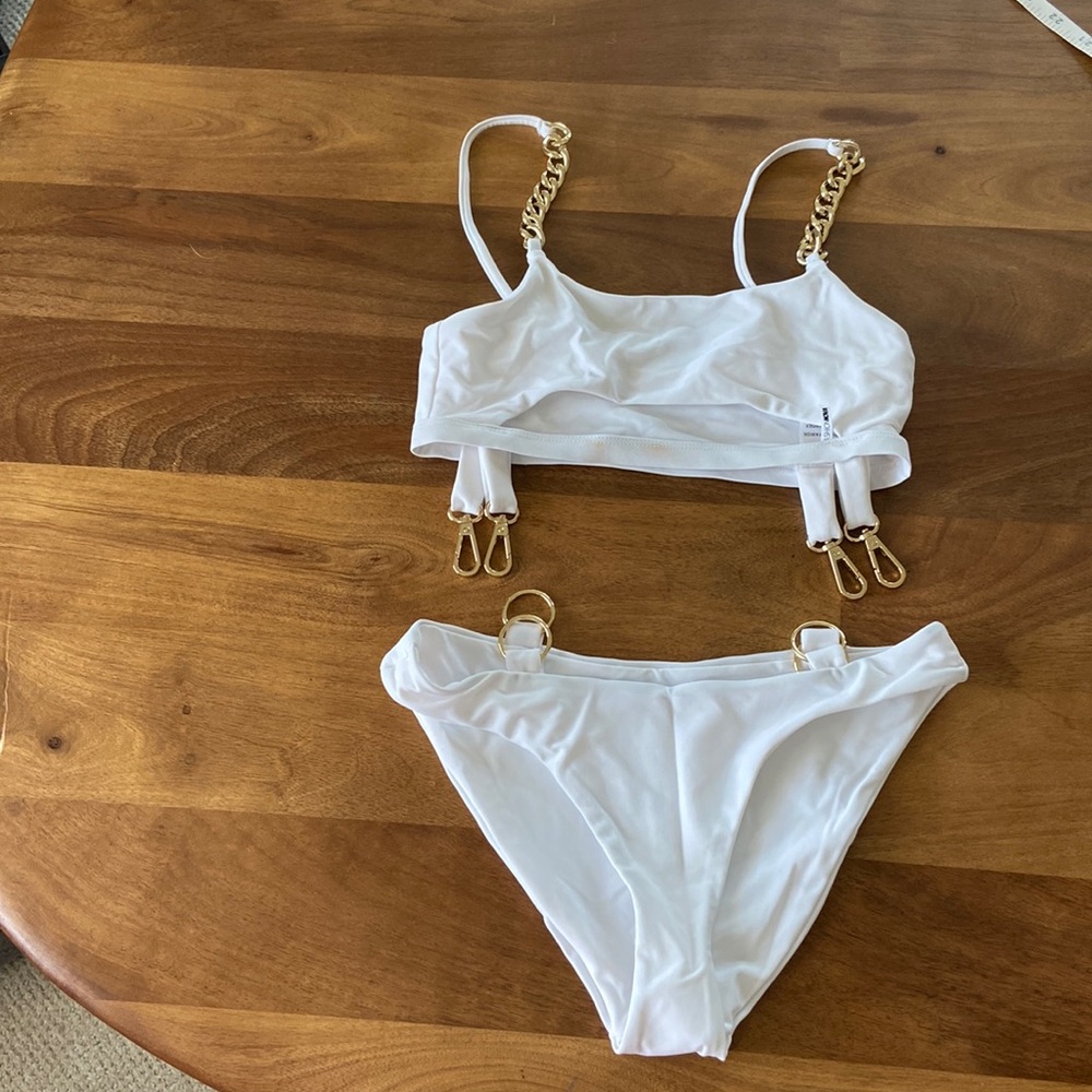 White High Waisted Monokini